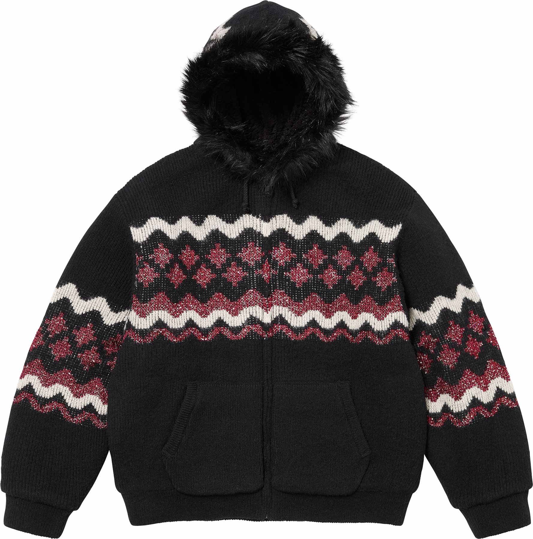 Sequin Lined Hooded Zip Up Sweater view 2